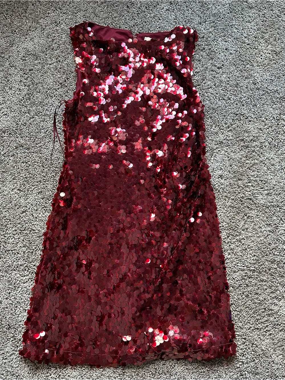 Wayf Burgundy Red Sequin Mini Dress